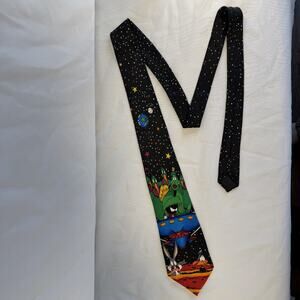 Vintage Tie Looney Tunes Mania 1993 Martians Daffy Duck Bugs Bunny